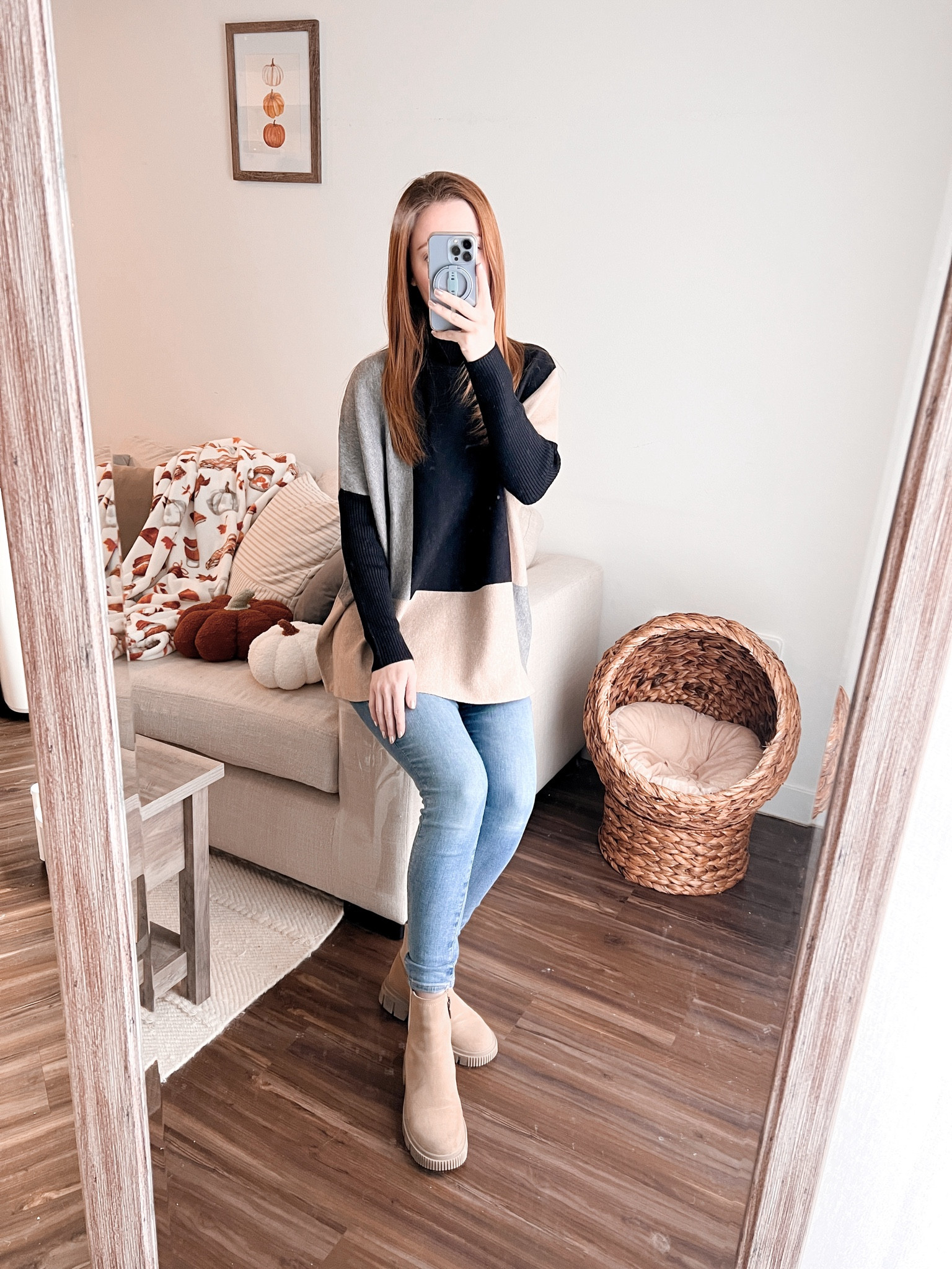 I’m obsessed with this Joseph A color block sweater 😊 The grey, beige, and black color palette is such a vibe 🩶🤎🖤 

#LTKstyletip #LTKSeasonal #LTKhome