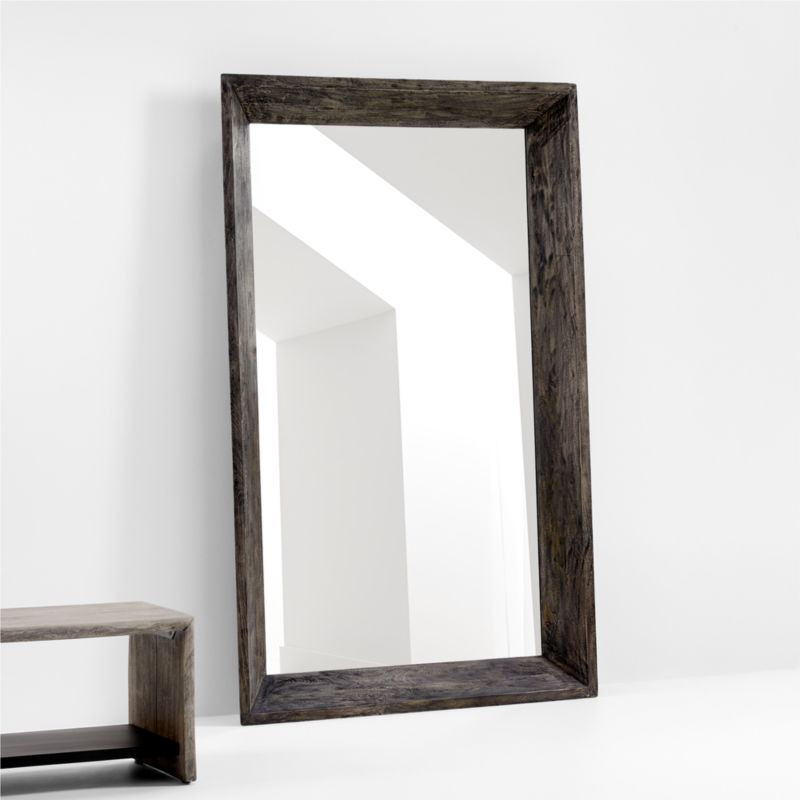 Solomon Ebonized Wood Floor Mirror 47"x75" + Reviews | Crate & Barrel | Crate & Barrel