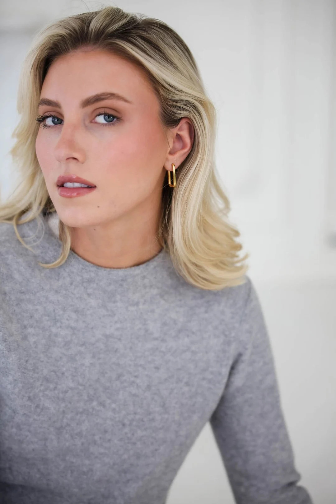 Rectangle Hoop Earrings Gold Link Hoop Oblong Rectangle Hoop - Etsy | Etsy (US)