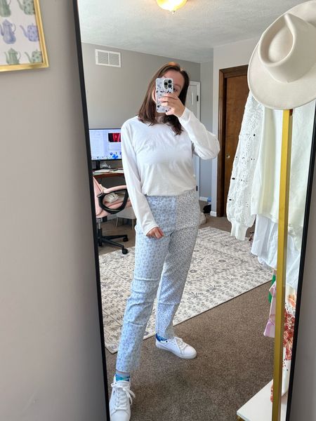 My favorite jeans for spring 2023! Adorable blue floral jeans are my go to with a plain white or blue top for a casual spring outfit!

#LTKstyletip #LTKfit #LTKSeasonal