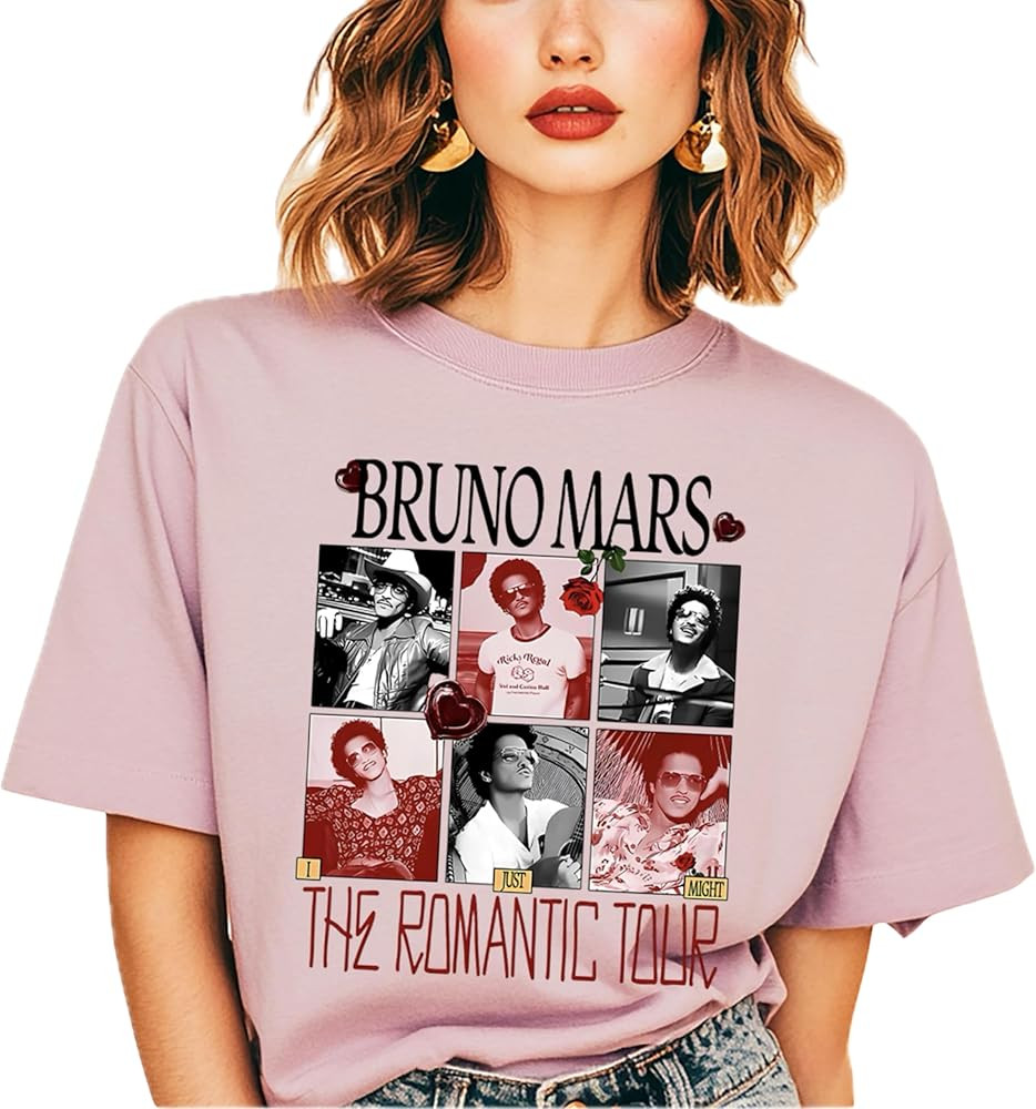 Handmade Bruno The Romantic Tour T-Shirt, Concert Merch Best Friend Matching tee Shirt 2026 Multi... | Amazon (US)