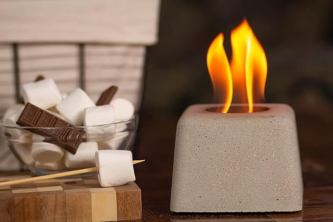 USA Precast Tabletop Fireplace Portable Ethanol Fireplace Clean Burning Personal Concrete Firepla... | Amazon (US)