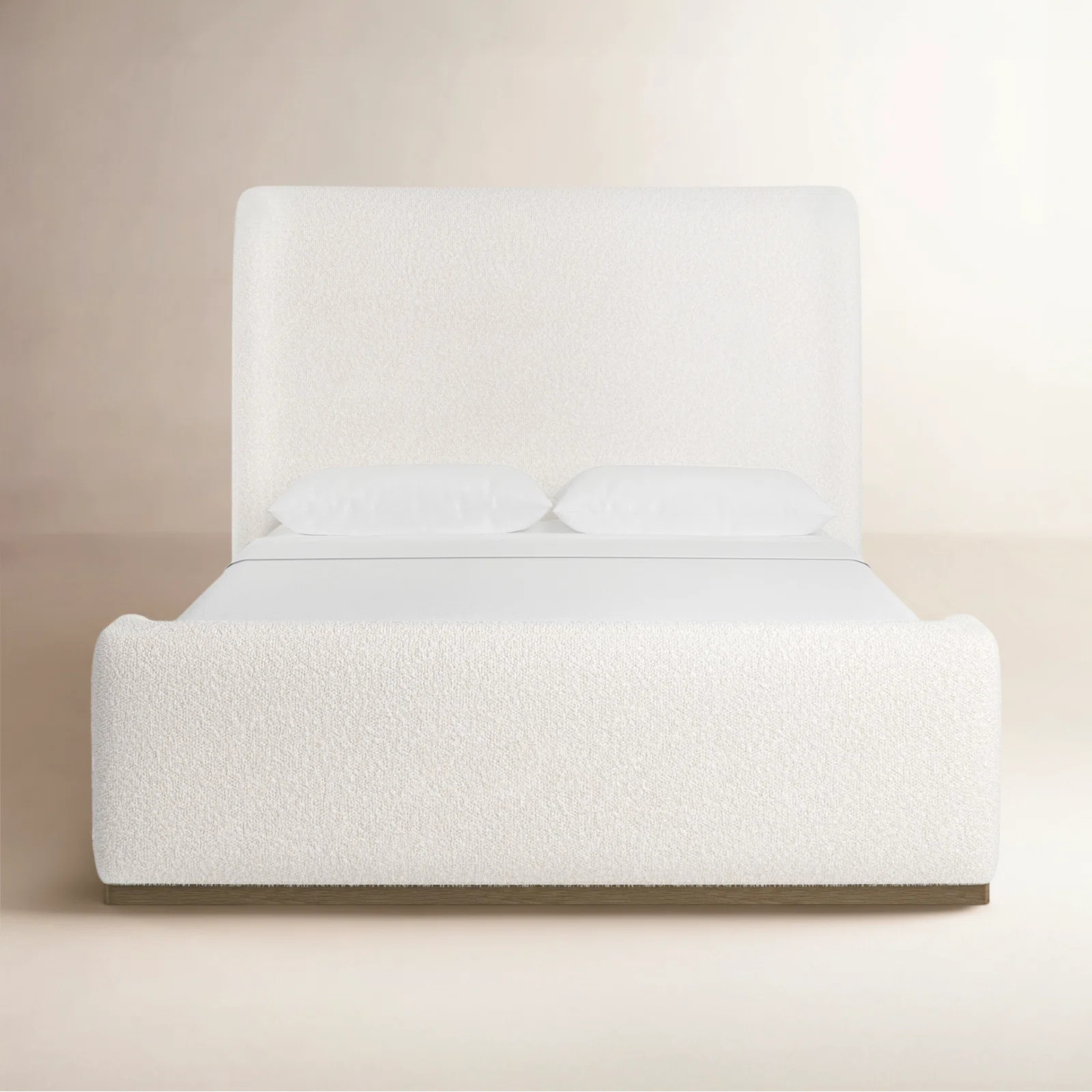 Marlin Upholstered Eastern King Sleigh Bed Cream | Wayfair North America