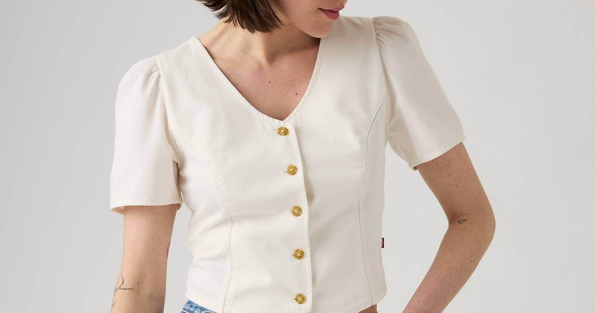 Moxie Short-sleeve Denim Blouse - Medium Wash | Levi's® US | Levi's US