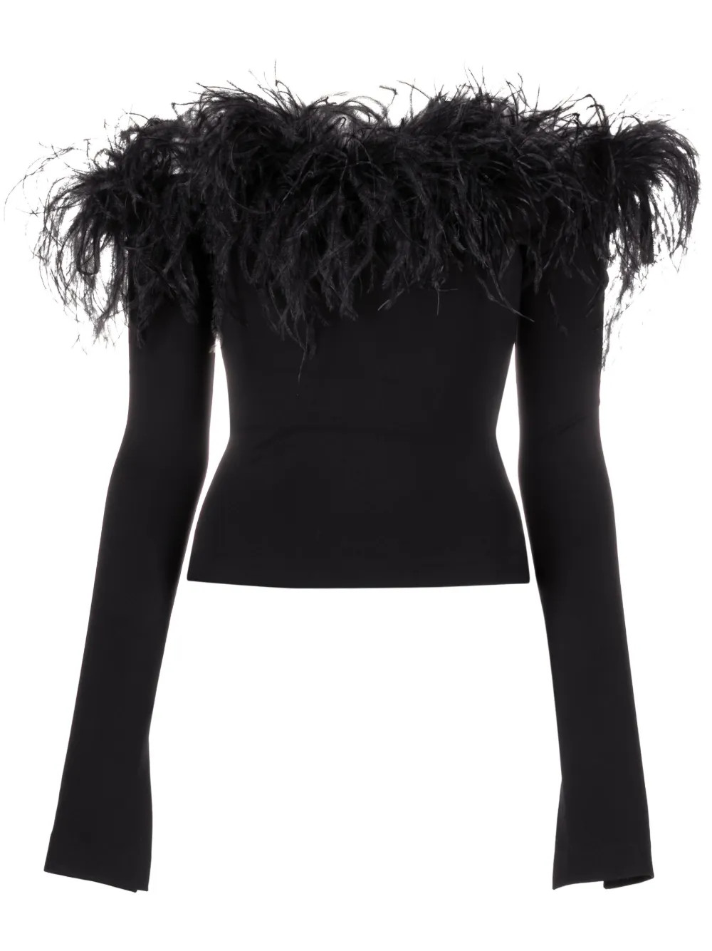16Arlington feather-trimmed off-shoulder Top - Farfetch | Farfetch Global
