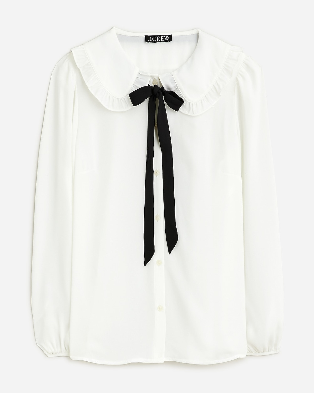 Drapey ruffle-collar button-up shirt | J. Crew US