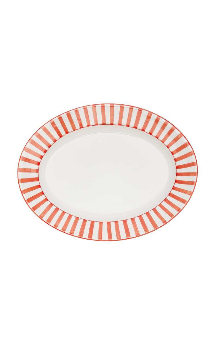 Striped Ceramic Oval Serving Tray | Moda Operandi (Global)