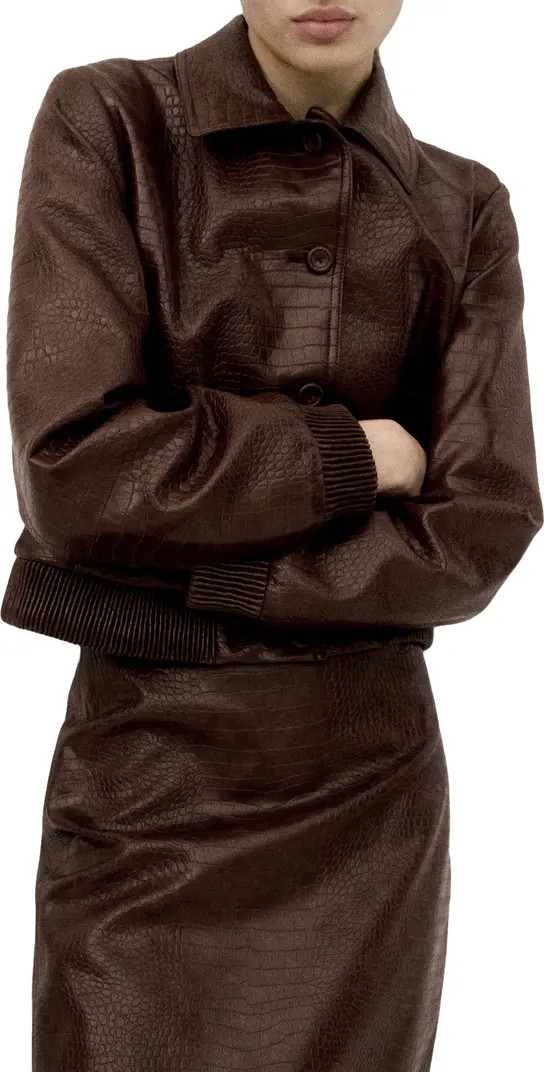 Dundee Croc Embossed Faux Leather Jacket | Nordstrom