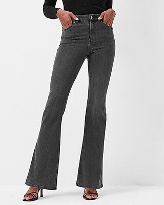 High Waisted FlexX Black Flare Jeans | Express