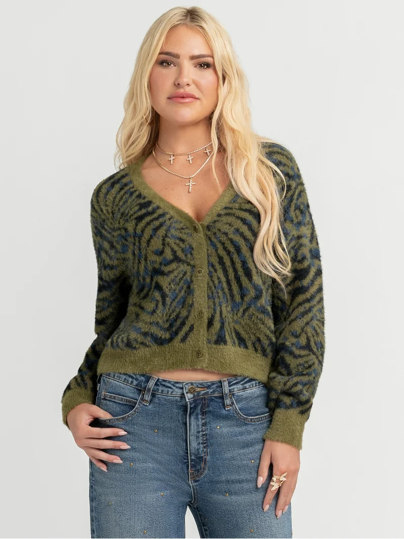 Jessica Simpson Women's Dionne Eyelash Cardigan Sweater, Midweight, Sizes XS-XL | Walmart (US)