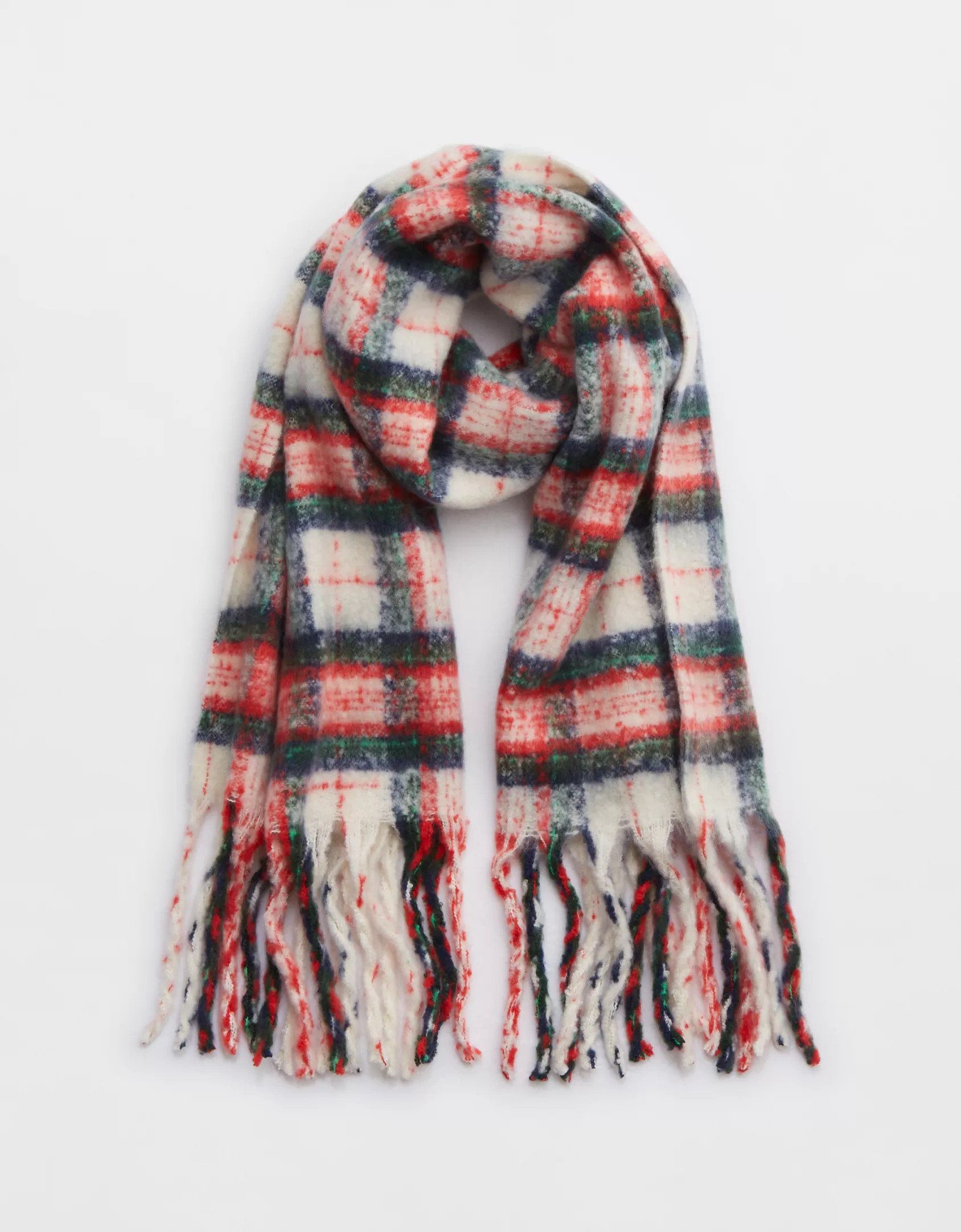 Aerie Plaid Brushed Heavyweight Scarf | Aerie