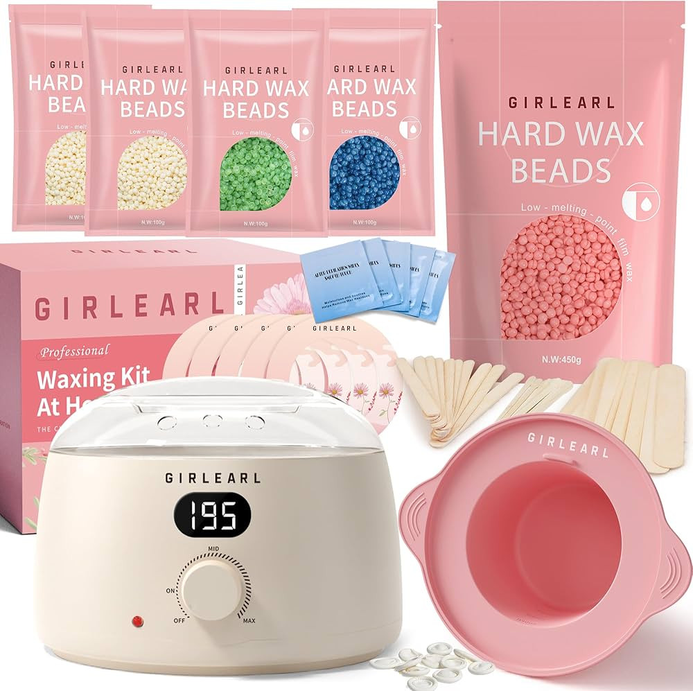 Premium Digital Waxing Kit + 1lb Rose Hard Wax Beads at Home, Multiple Formulas Target Different ... | Amazon (US)