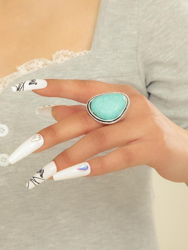 Turquoise Decor Ring | SHEIN