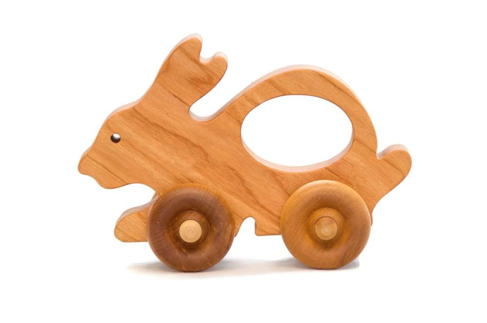 Easter Bunny Wooden Toy Car by Little Wooden Wonders | Amazon (US)