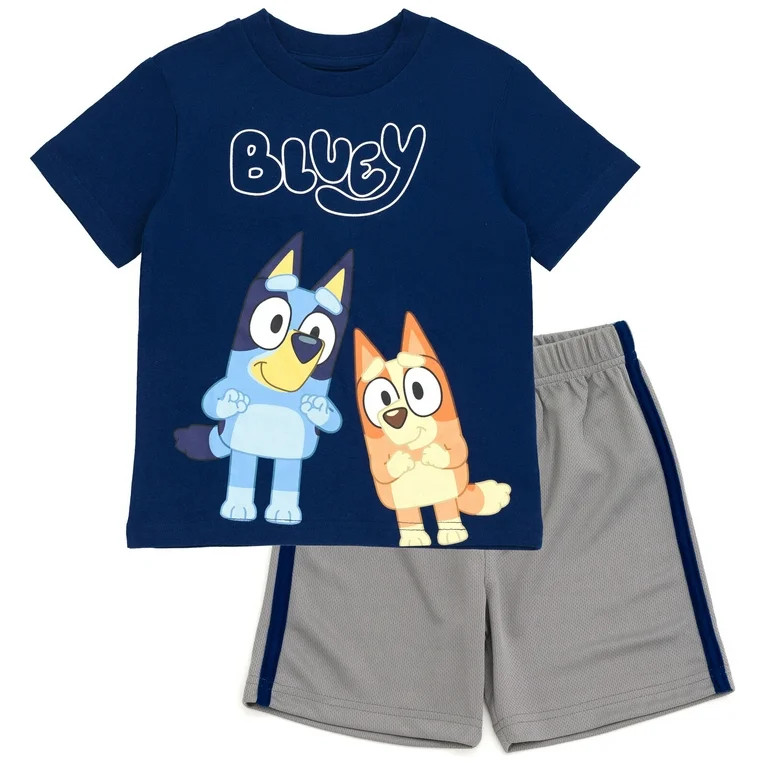 Bluey Bingo Little Boys T-Shirt and Mesh Shorts Outfit Set Infant to Little Kid - Walmart.com | Walmart (US)