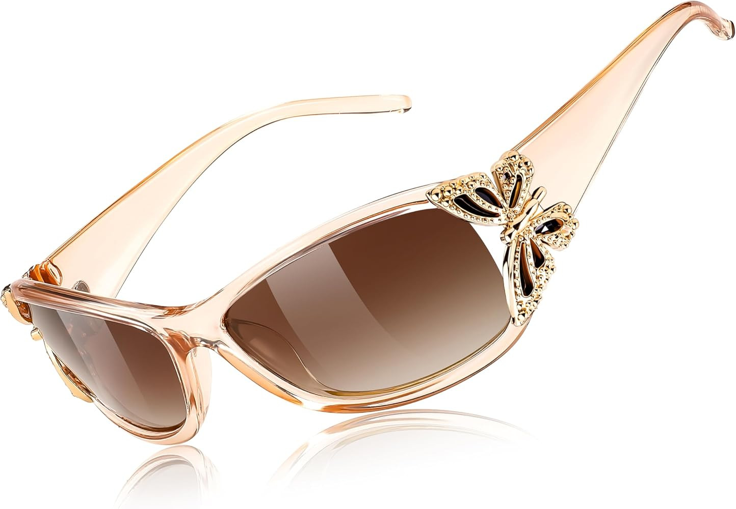 FEISEDY Trendy Polarized Y2K Sunglasses Wrap Around Butterfly Design Fashion Sunnies UV400 Protec... | Amazon (US)