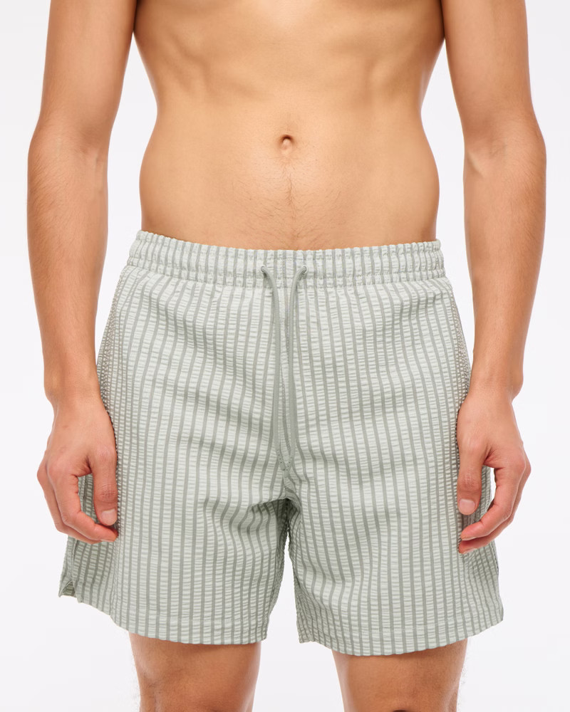 Pull-On Wide Seersucker Swim Trunk | Abercrombie & Fitch (US)