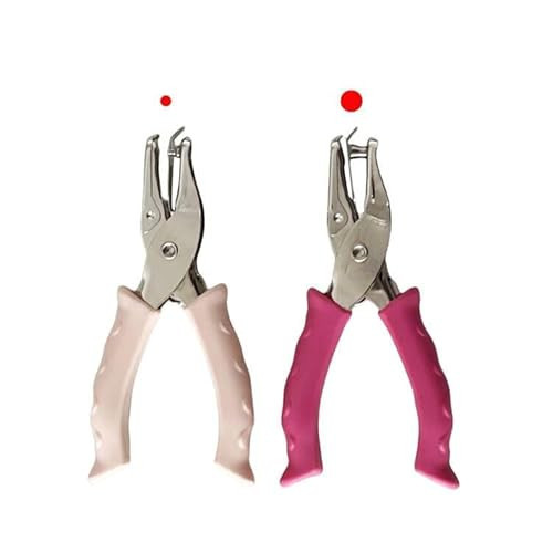 XIAOXGXF 1/4 and 1/8 Inch Small Single Hole Punch Paper Hole Puncher Mini Hole Puncher for DIY Craft Paper Tags (Pink and Rose Handle) | Amazon (US)
