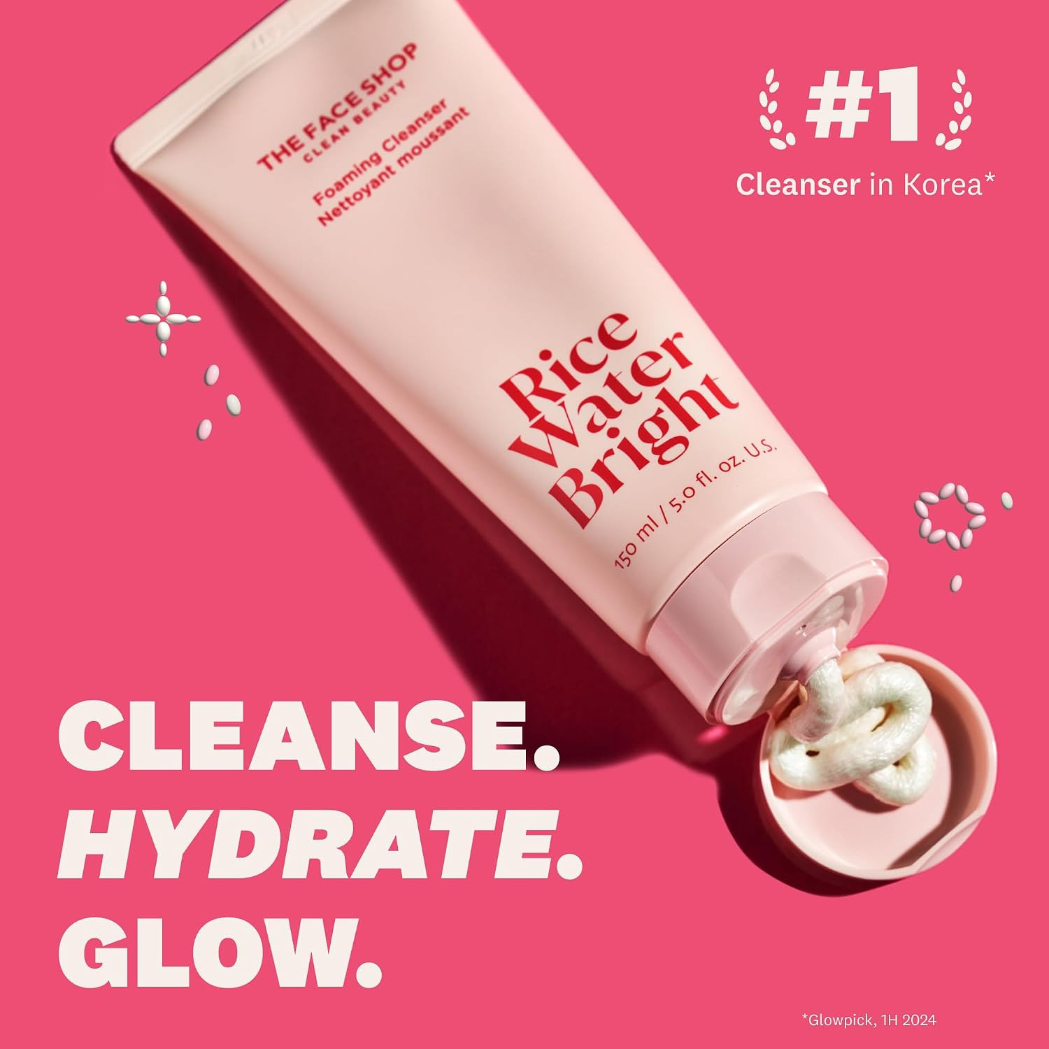 The Face Shop Rice Water Bright Foaming Facial Cleanser with Ceramide, Gentle Face Wash for Hydra... | Amazon (US)