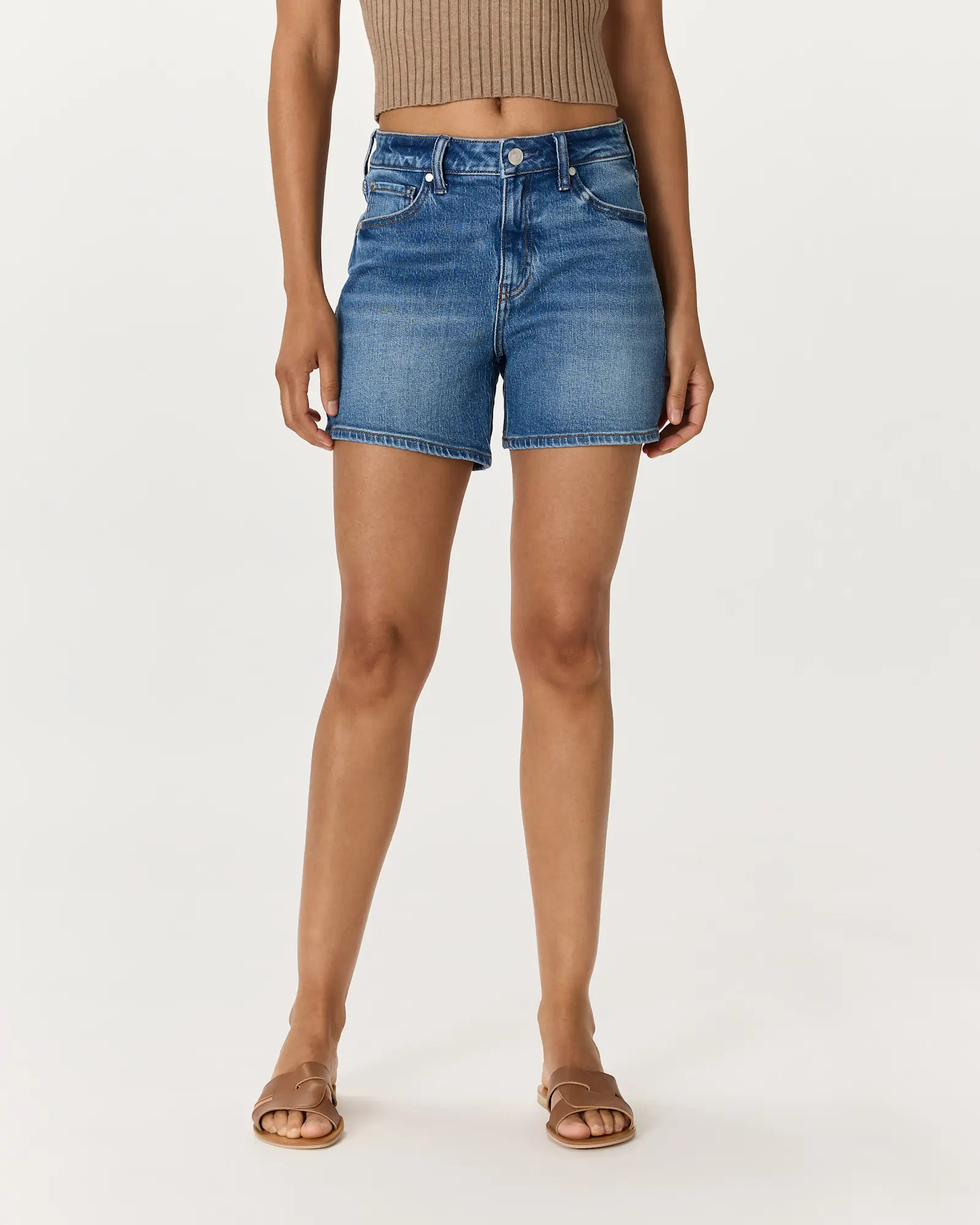 Bella Stretch Vintage Shorts in Atlantic Blue | Quince