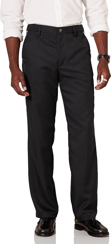 Amazon Essentials Men's Classic-Fit Expandable-Waist Flat-Front Dress Pant | Amazon (US)
