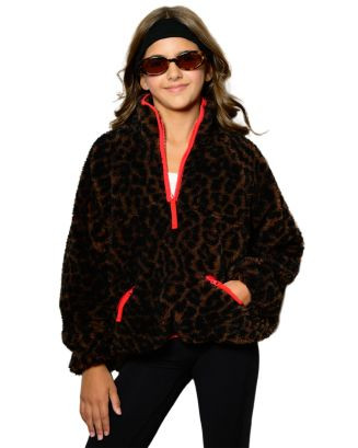Girls' Milly Three Quarter Zip Sherpa Pullover - Big Kid | Bloomingdale's (US)
