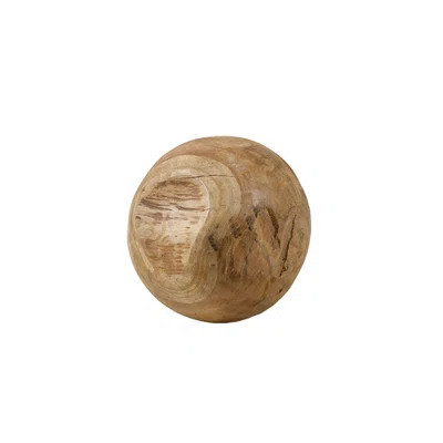 Millwood Pines Natural Teak Wood Orb, Decorative Orbs For Centerpiece Bowls, Wooden Decorative Items For Display, Rustic Wood Spheres For Farmhouse Dé | Wayfair North America