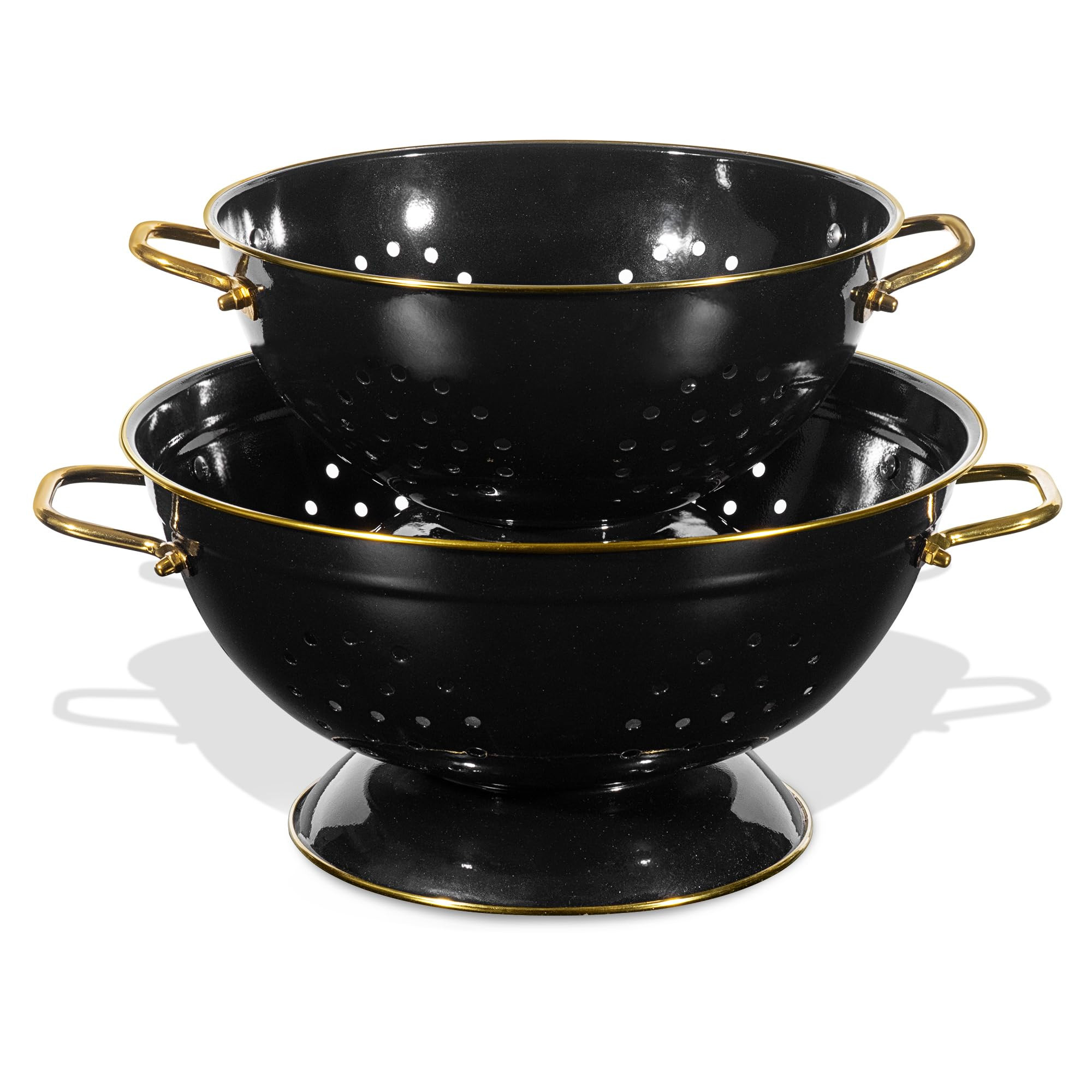 Metal Colander 2 Pack, 3.5 Quart Powder Coated Self-draining Solid Ring Base Metal Large Kitchen ... | Amazon (US)