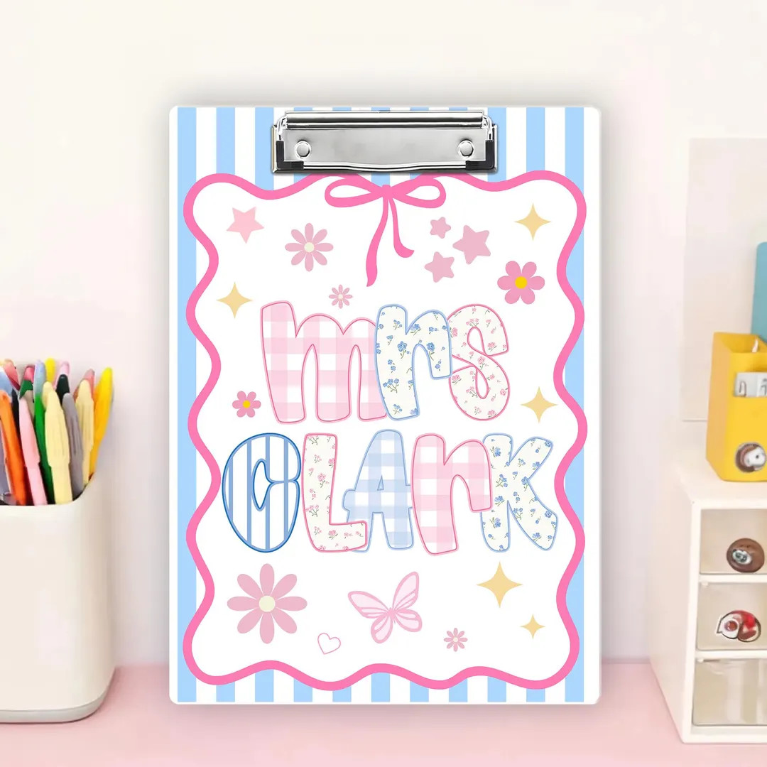 Personalized Teacher Appreciation Gift, Custom Preppy Teacher Clipboard, End of Year Gift, Back t... | Etsy (US)