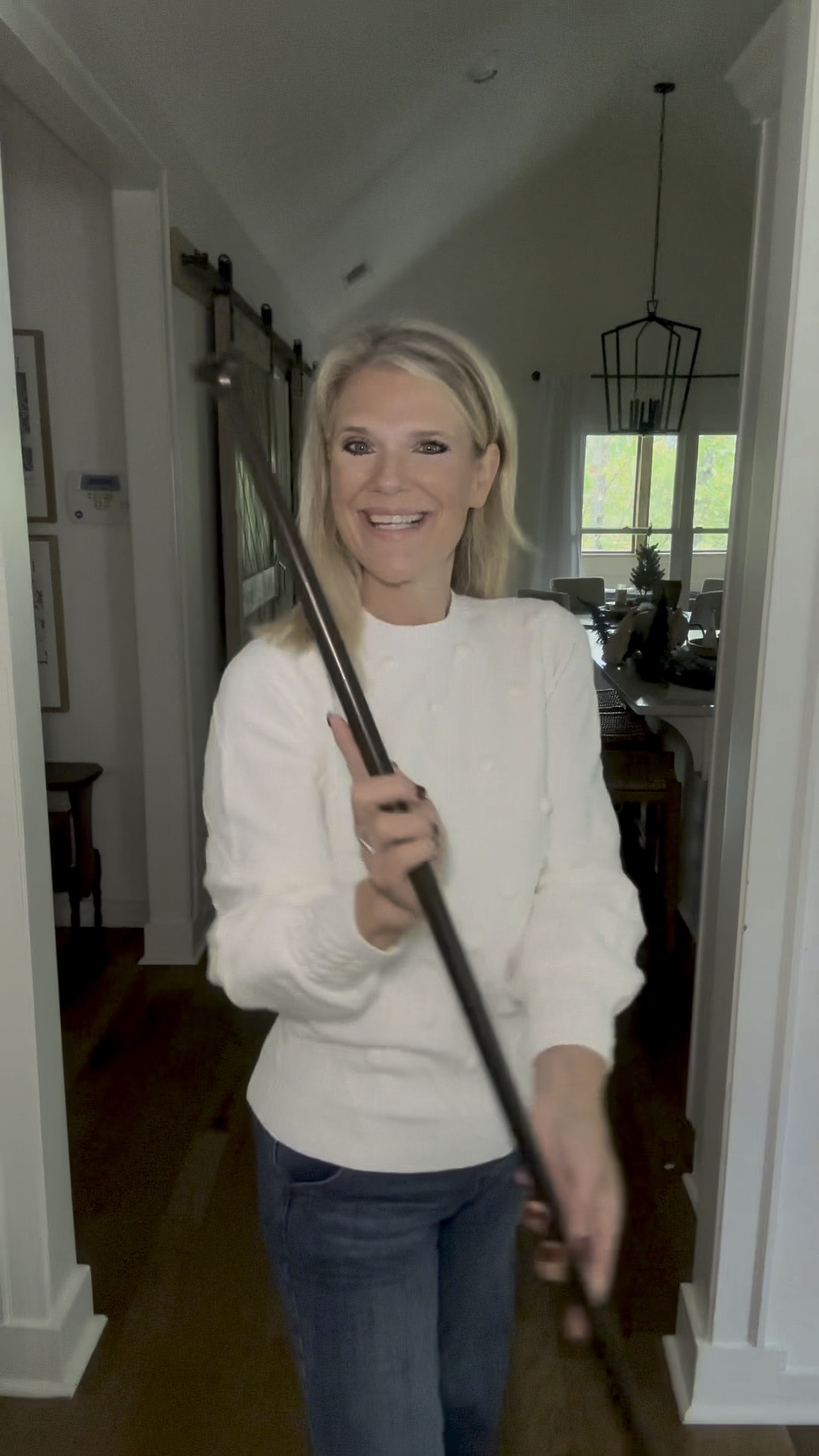 ✨Garland Hack Alert! ✨This cozy DIY uses a simple shower curtain rod!

Here’s the magic formula: Wrap 3 strands of garland around your shower curtain rod, add twinkling lights, and finish with an extra touch of florals, stems, and ribbon. 

When you’re done, slide the shower rod into place. Who knew it could be this easy? 

I hope you will give it a go too! It’s so fun!! 
 #garlandhack #diyholidaydecor

#LTKHome #LTKVideo #LTKHoliday