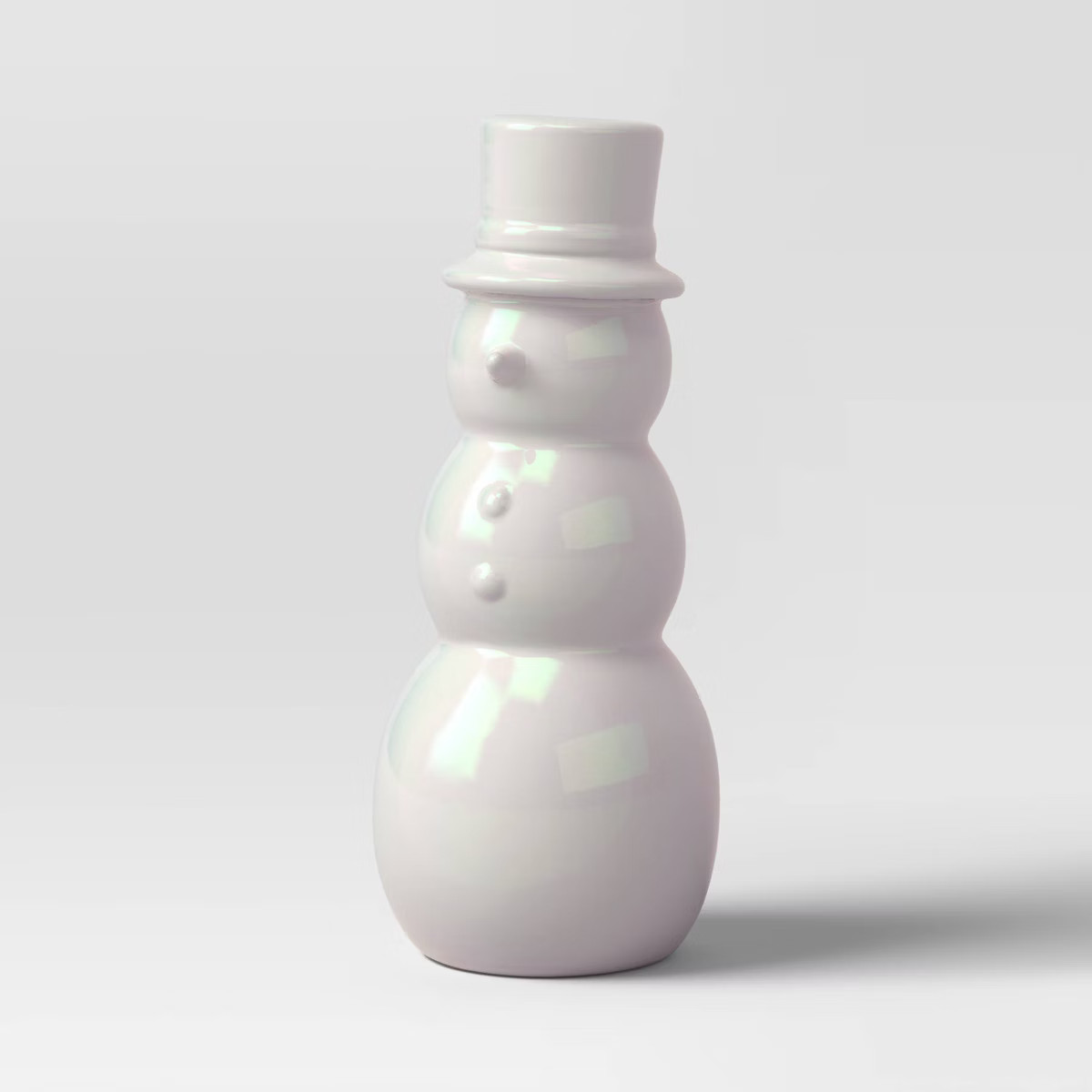 7" Christmas Ceramic Iridescent Snowman Figurine - Wondershop™ | Target