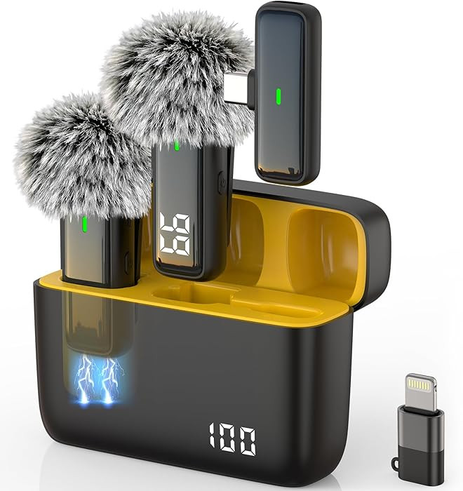 Wireless Microphone for iPhone Android Lav Mic USB C Lavalier Microphone Type C Lapel Mic for iPh... | Amazon (US)