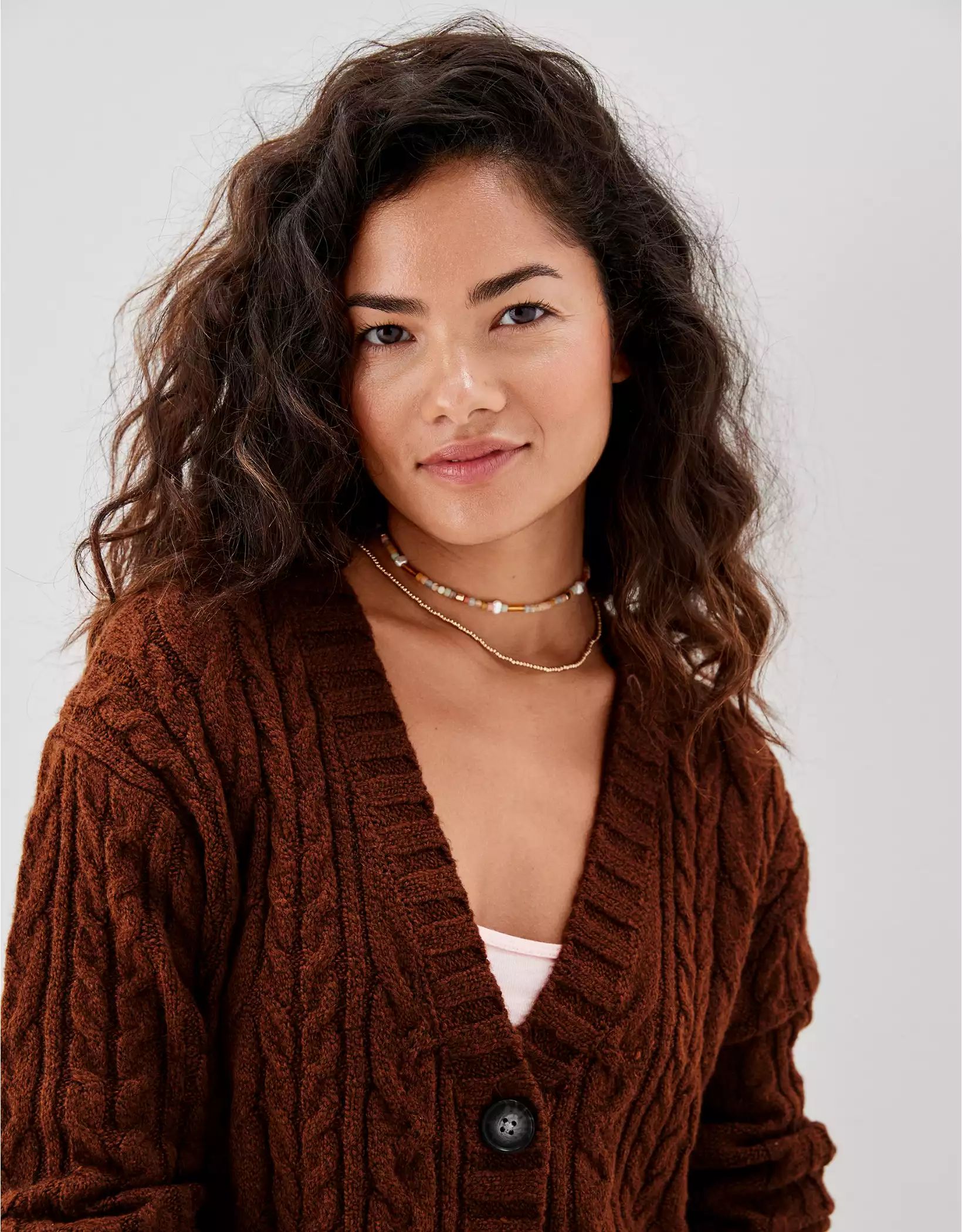 AE Cropped Cable Knit Cardigan | American Eagle Outfitters (US & CA)