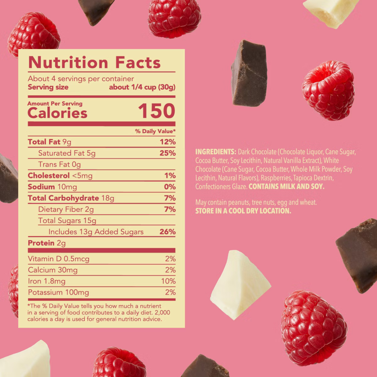 Tru Fru Hyper-Dried Raspberries Covered in Dark Chocolate Candy - 4.2oz | Target