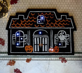 Light-Up Haunted House Doormat | Pottery Barn Kids