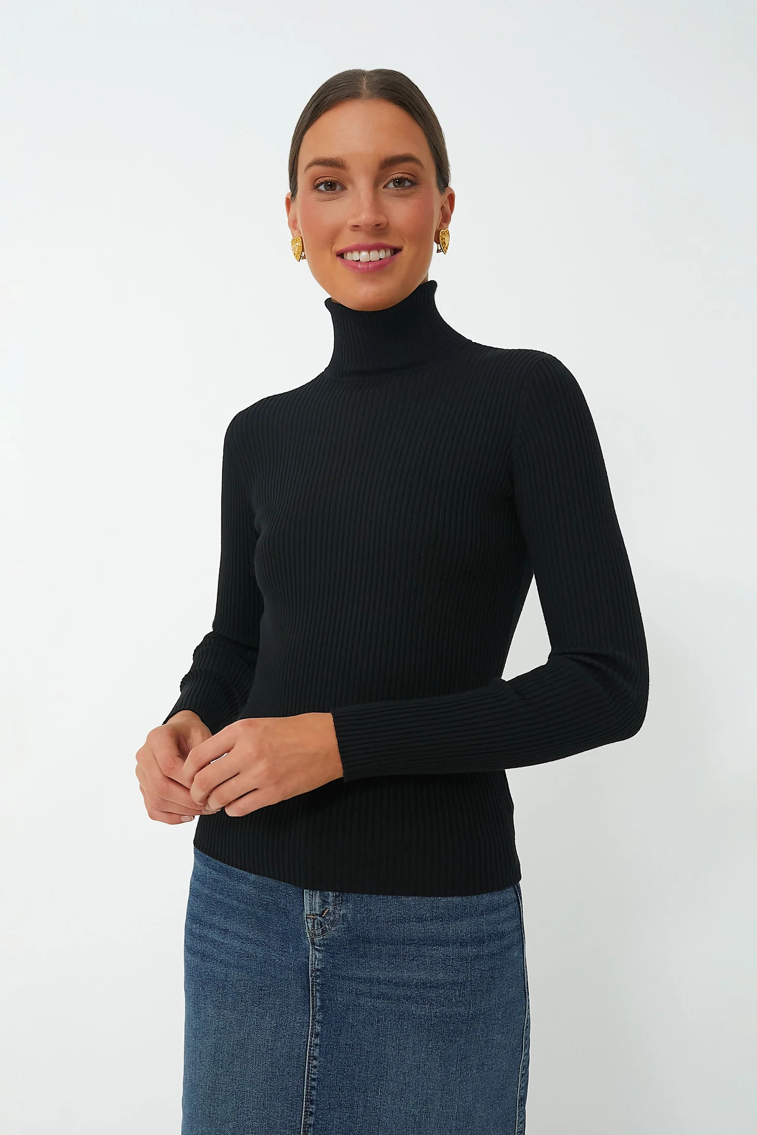 Black Sonia Ribbed Turtleneck | Tuckernuck (US)