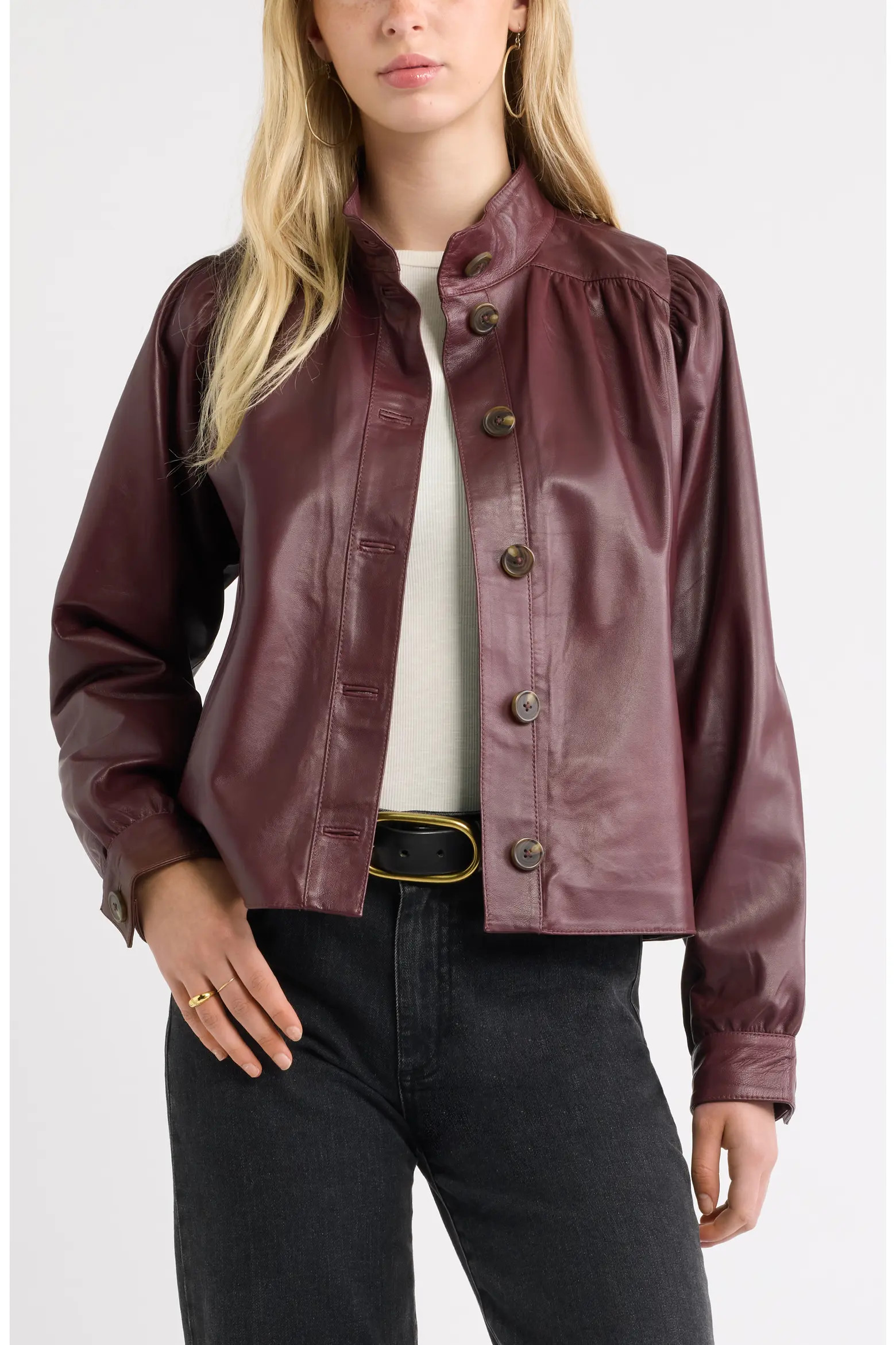 Leather Swing Jacket (Women) | Nordstrom | Nordstrom