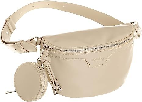 Crossbody Fanny Packs for Women, Sling Bags with Coin Purse Bumbag, Leather Belt Bag Chest Purse ... | Amazon (US)