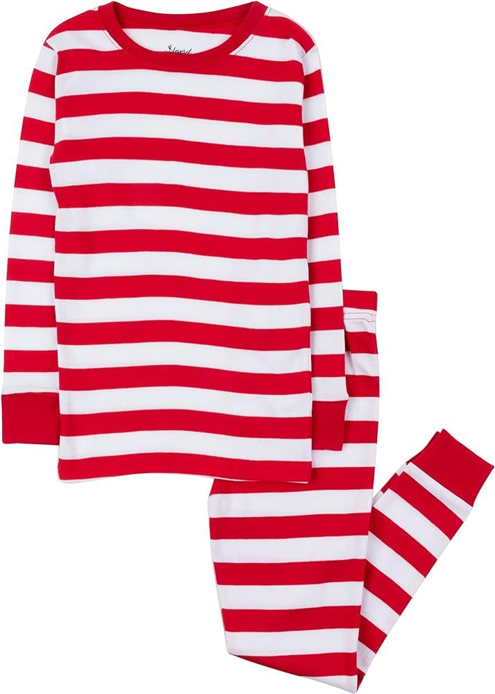Kids Christmas Pajamas Boys Girls & Toddler Pajamas Red White Green 2 Piece Pjs Set 100% Cotton (... | Amazon (US)