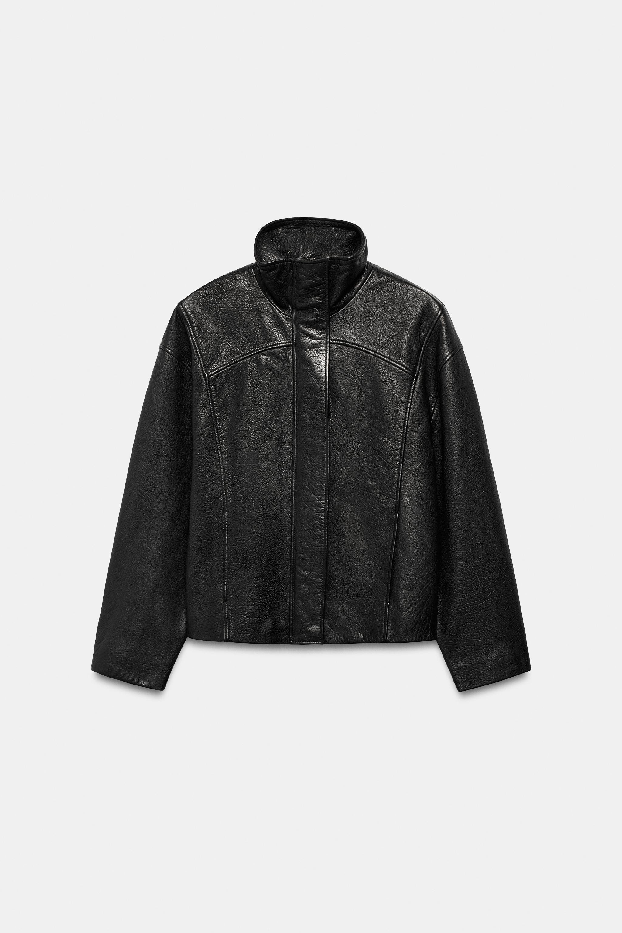 OVERSIZED 100% LEATHER JACKET | Zara AU