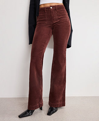 Good American Women's Good Legs Flare Corduroy Mid-Rise Pants, Regular & Plus Size - Macy's | Macy's