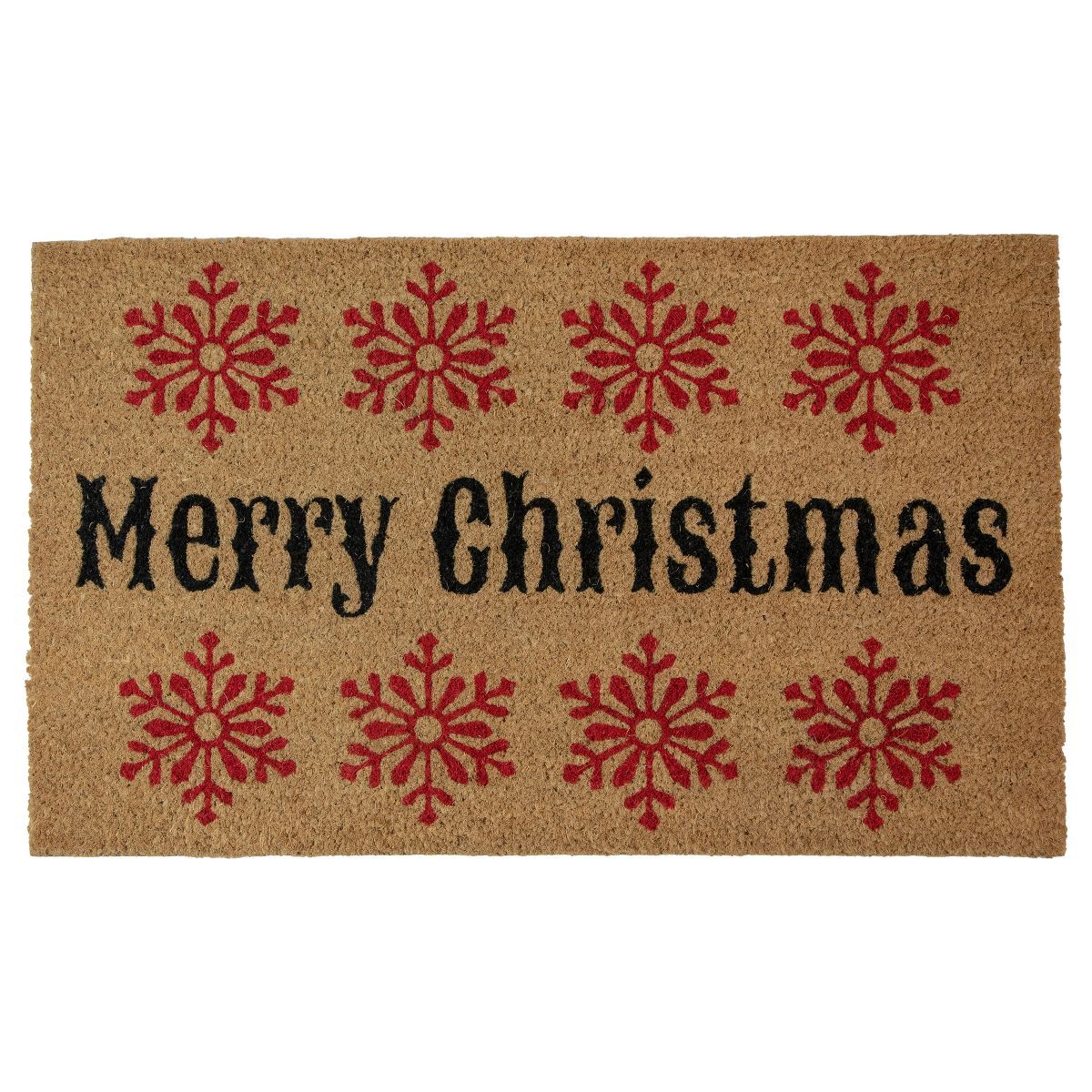 Northlight Natural Coir Merry Christmas Snowflake Doormat 18" x 30" | Target