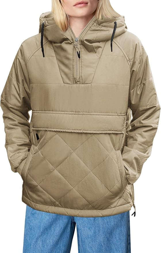 Danedvi Womens Quilted Puffer Jacket Pullover Hooded Half Zip Long Sleeve Lightweight Winter Warm... | Amazon (US)