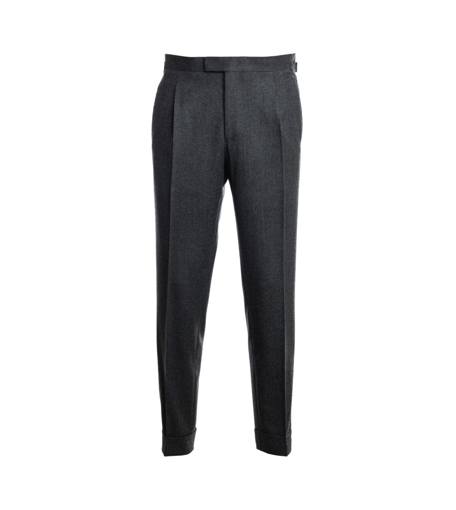 Charcoal Grey Solid Flannel Pants | He Spoke Style