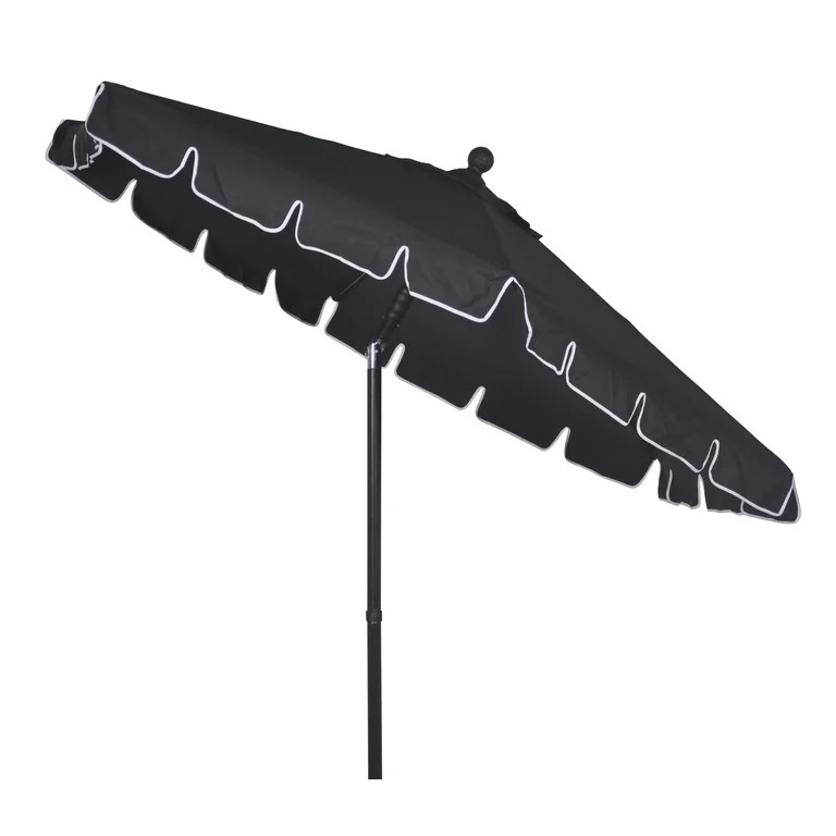 Better Homes & Gardens Scalloped 7.5’ Push-Up & Tilt Patio Umbrella, Black - Walmart.com | Walmart (US)
