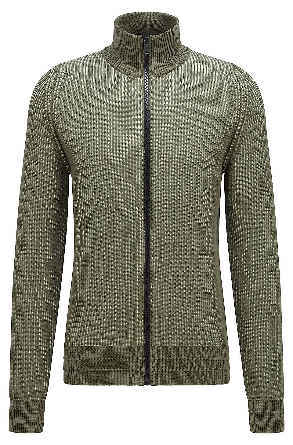 BOSS - Zip-up cardigan in an organic-cotton blend | Hugo Boss (UK)