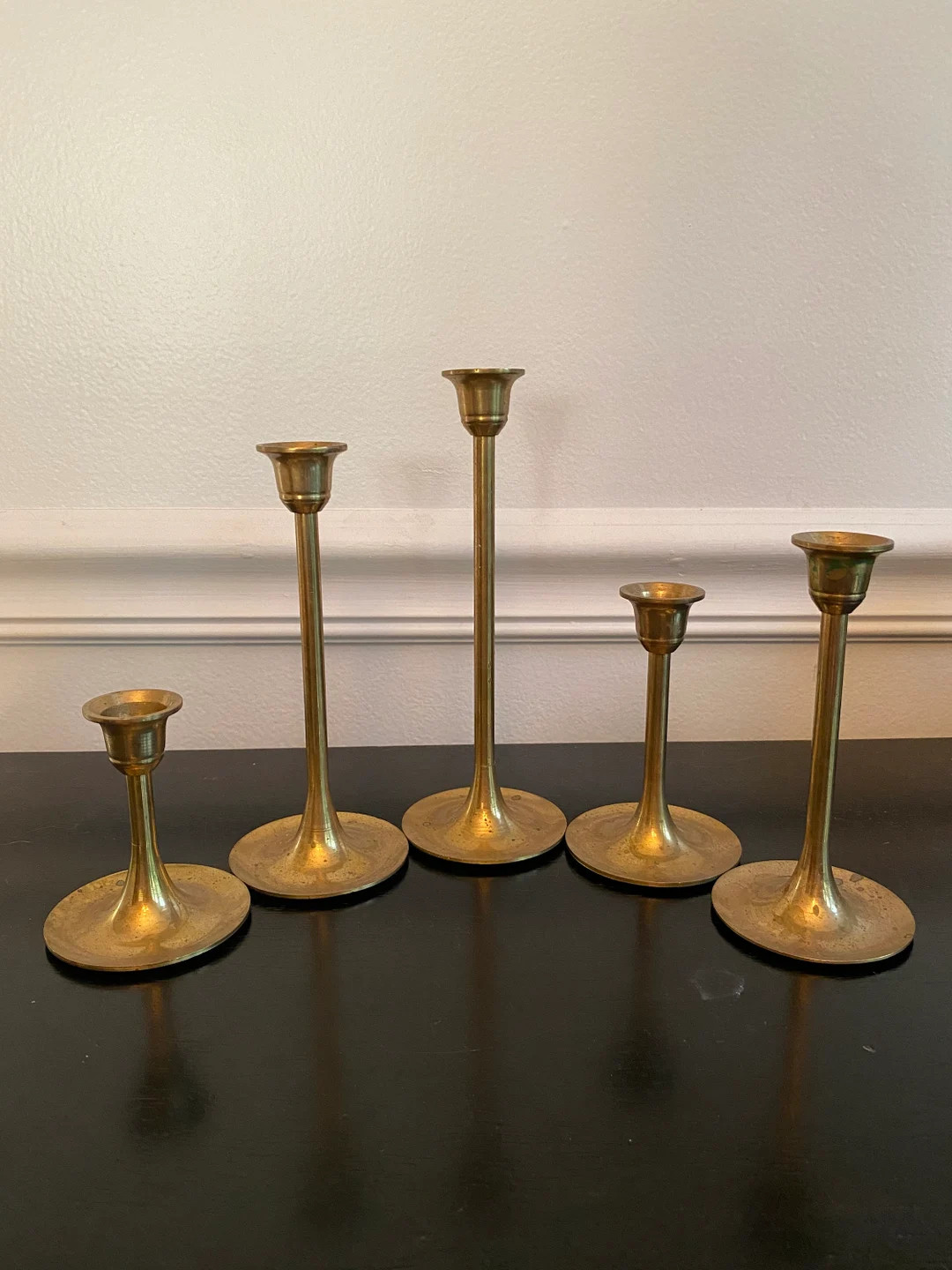 Brass Candlesticks Set of 5 - Etsy | Etsy (US)