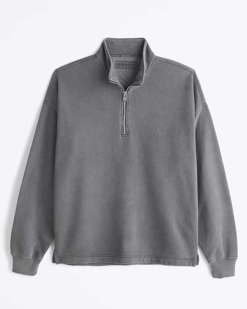 Men's Essential Half-Zip Sweatshirt | Men's | Abercrombie.com | Abercrombie & Fitch (US)