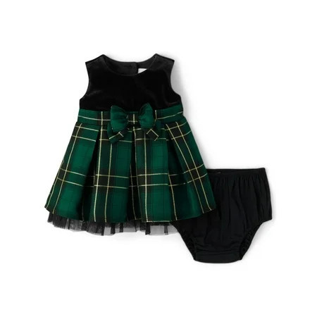 The Children's Place Baby Girls Sleeveless Velour Plaid Dress, Sizes NB-18M | Walmart (US)