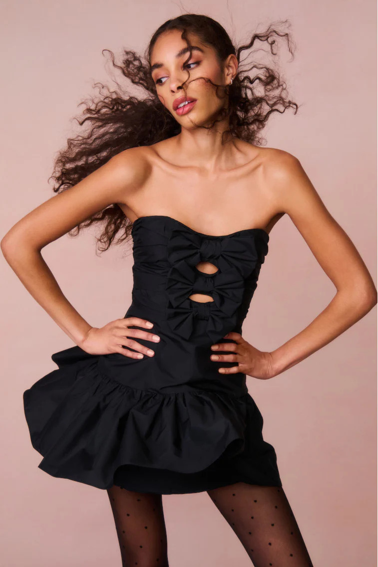 Woodlow Bow Mini Dress | LoveShackFancy